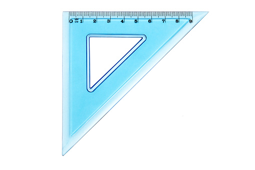 blue triangle isolated on white background