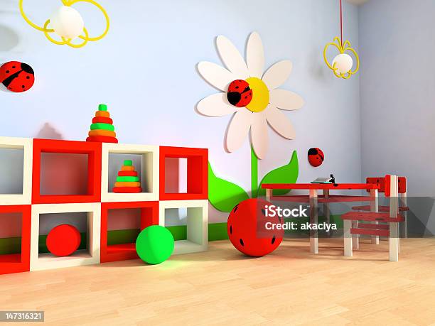 Childrens Room Stock Photo - Download Image Now - Blue, Chair, Chamomile