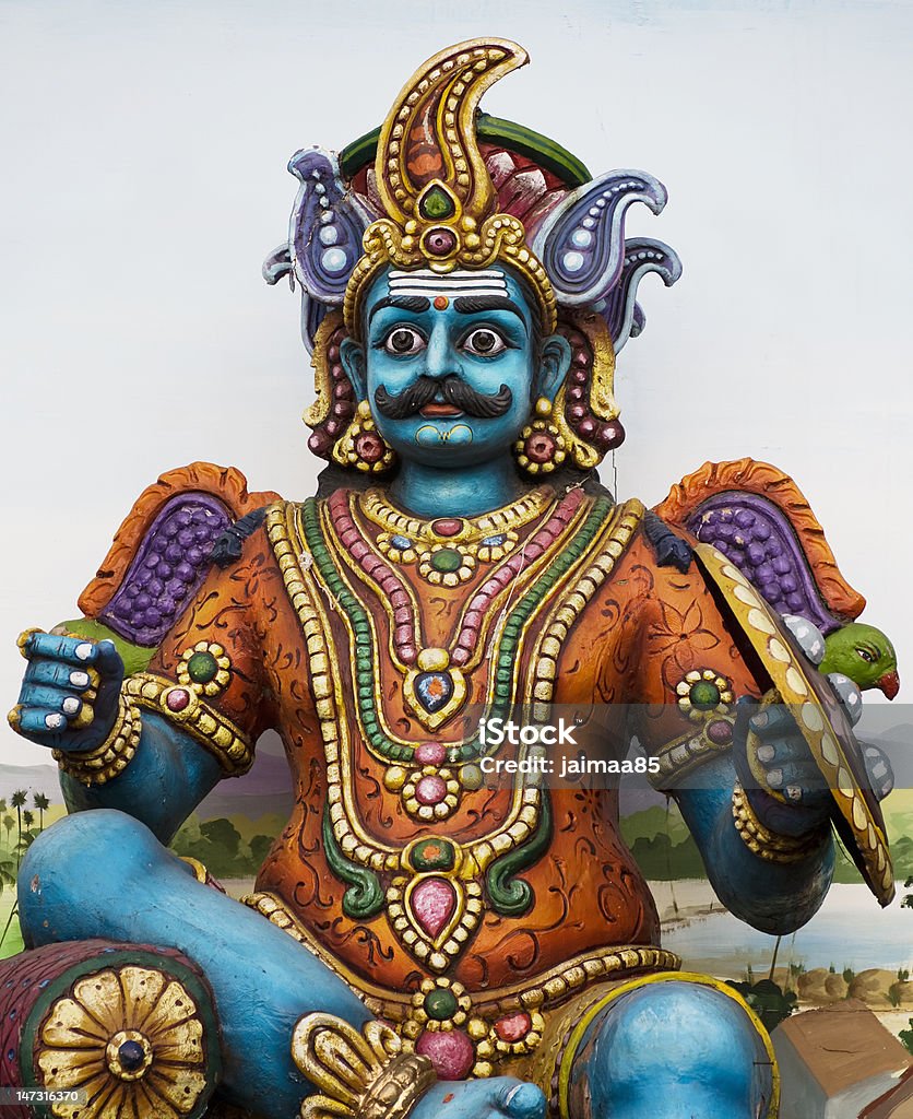 Hindu God Colourful statue of an Hindu god in Tamil Nadu, India Culture of India Stock Photo