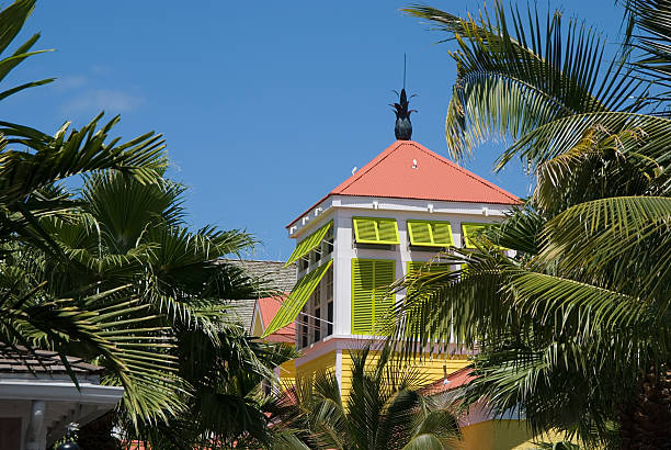 Caribbean colors Colors of the Caribbean -- architecture at Paradise Island paradise island bahamas stock pictures, royalty-free photos & images