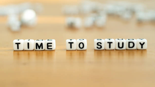 istock Time to study slogan in white block bead letters 1473167225
