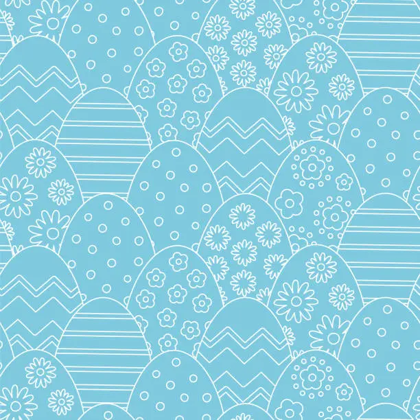 Vector illustration of Easter eggs Seamless pattern.