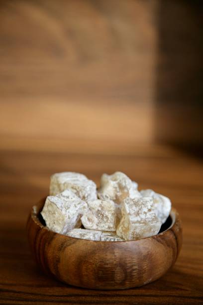 istock Traditional Turkish delight in a wooden cup in sunlight 1473169013