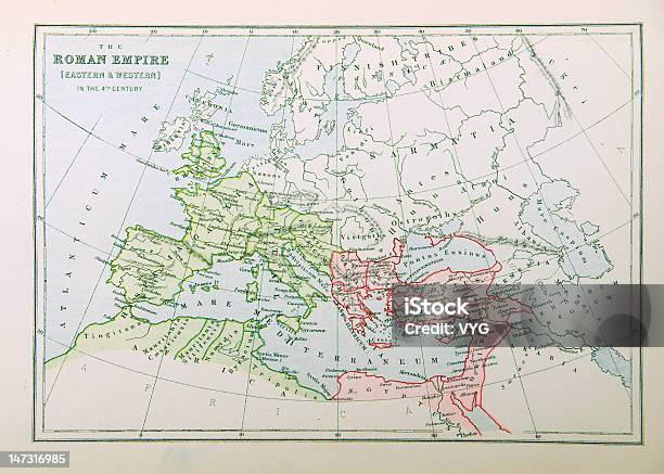 Mapa Do Império Romano - Fotografias de stock e mais imagens de Roma Antiga - Roma Antiga, Mapa, Antigo