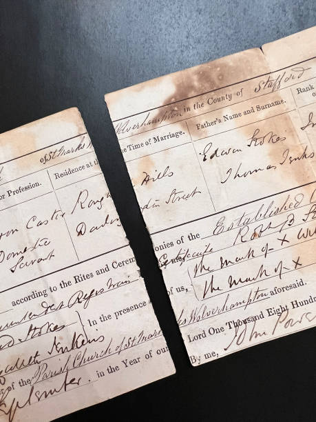 istock Damaged Marriage Certificate 19th Century 1473170256