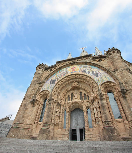 Entrance of Sagrat Cor temple (Tibidabo, Barcelona) stock photo