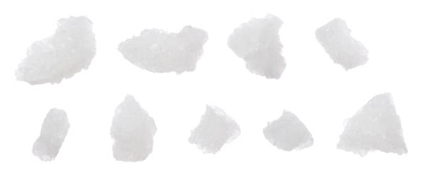 istock Rock Sugar flying explosion, white crystal Rock Sugar abstract cloud floating. Big Rock Sugar splash throwing in air. white background isolated high speed freeze motion 1473173176