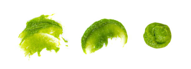 istock Wasabi Smear Isolated, Green Sushi Paste, Wasabi Paste Smear on White Background 1473177500