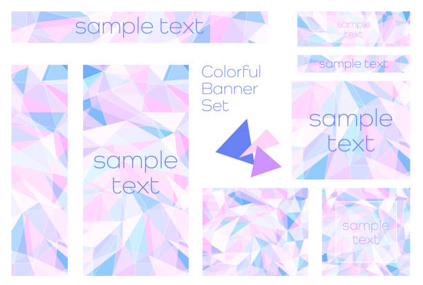 Glittery banner set like a jewel Glittery banner set like a jewel trigone stock illustrations