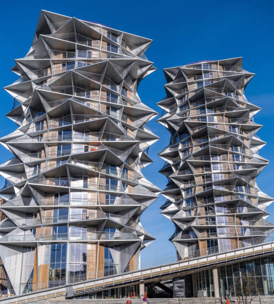 Kaktus Towers is a modern apartment complex with small luxury apartments. The complex opened in 2022, designed by Bjarke Ingels Group, famous Danish architects.