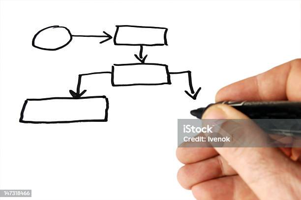 Diagrama Vazio - Fotografias de stock e mais imagens de Caneta - Caneta, Branco, Caneta de Feltro