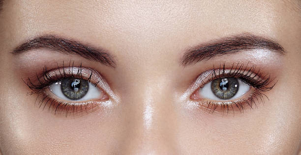 Beautiful female eyes with long eyelashes