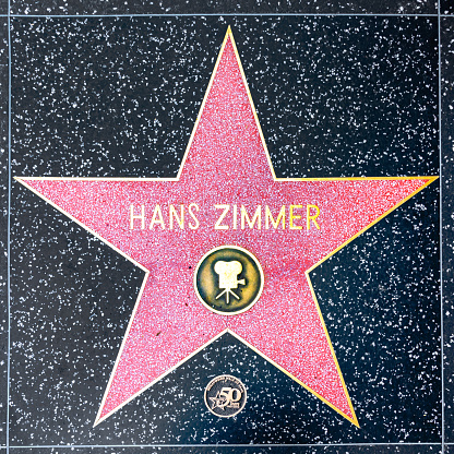 Los Angeles, USA - March  5, 2019: closeup of Star on the Hollywood Walk of Fame for Hans Zimmer.