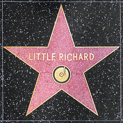 Los Angeles, USA - March  5, 2019: closeup of Star on the Hollywood Walk of Fame for Little Richard.