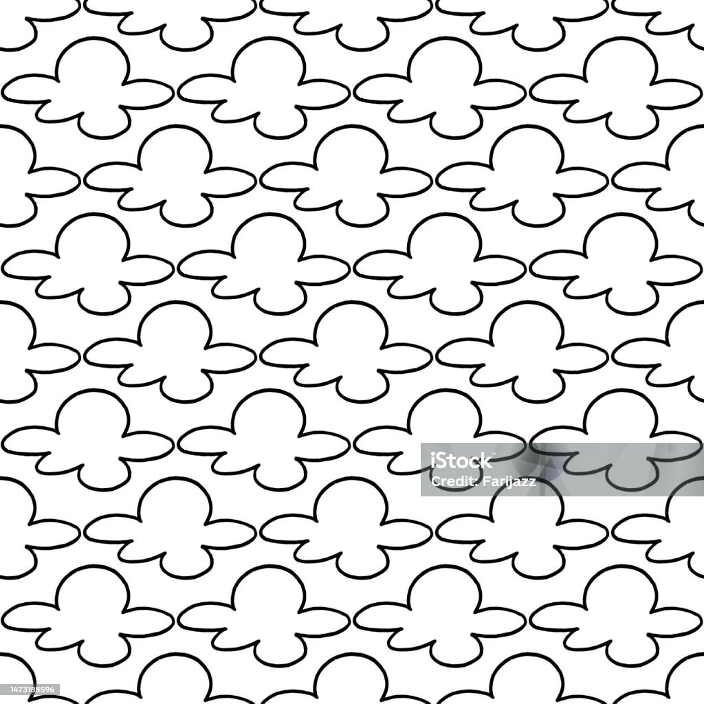 Line Clouds Texture Line Clouds Vector Seamless Background Pattern Stock Illustration ...