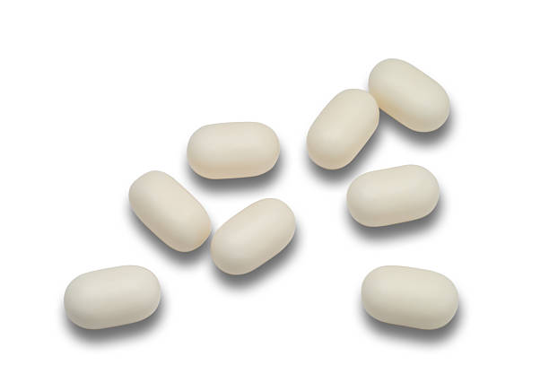 Pills closeup with clipping path stock photo