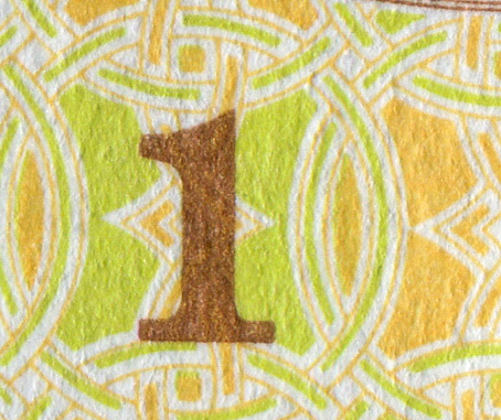 Number 1 Pattern Design on Banknote
