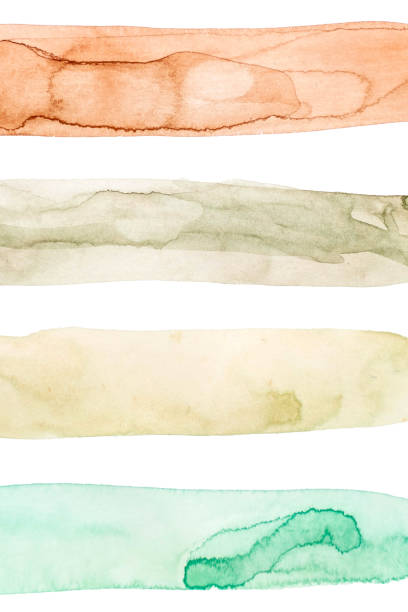 istock Watercolor template with stripes on white background isolated. 1473191760