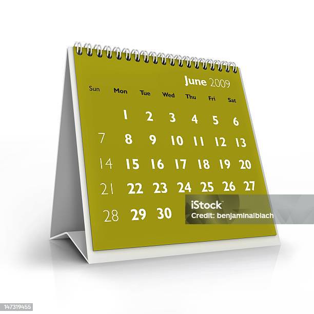 Calendario De Junio De 2009 Foto de stock y más banco de imágenes de 2009 - 2009, Calendario, Cuadrado - Composición