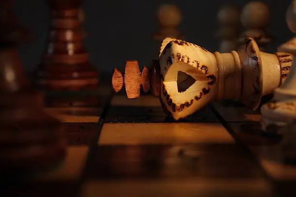 A fallen chess piece