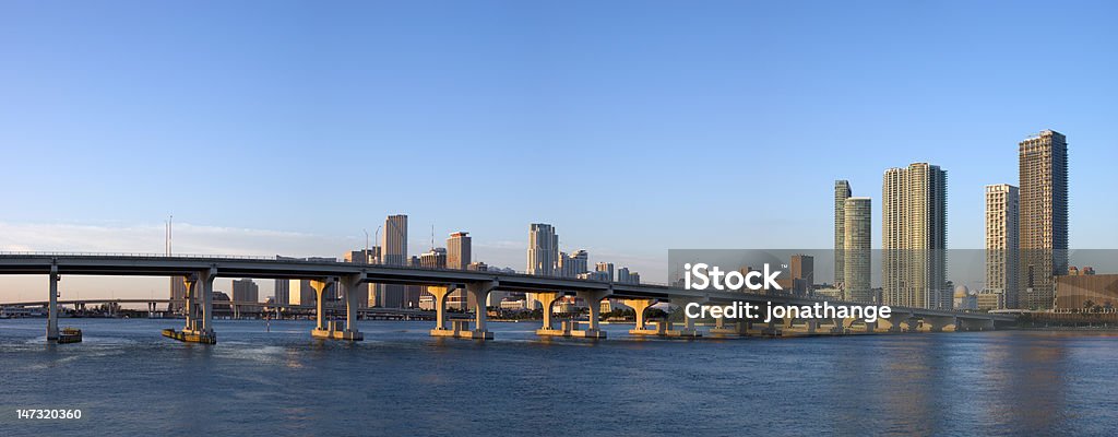 Miami, Bayfront Panorama - Lizenzfrei Architektur Stock-Foto
