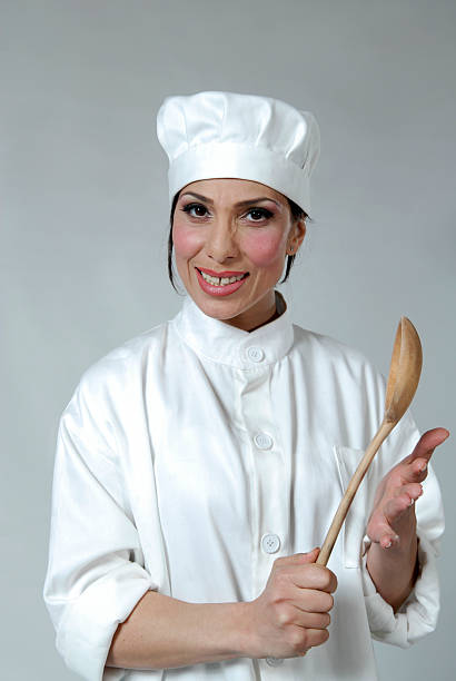 smiling chef stock photo