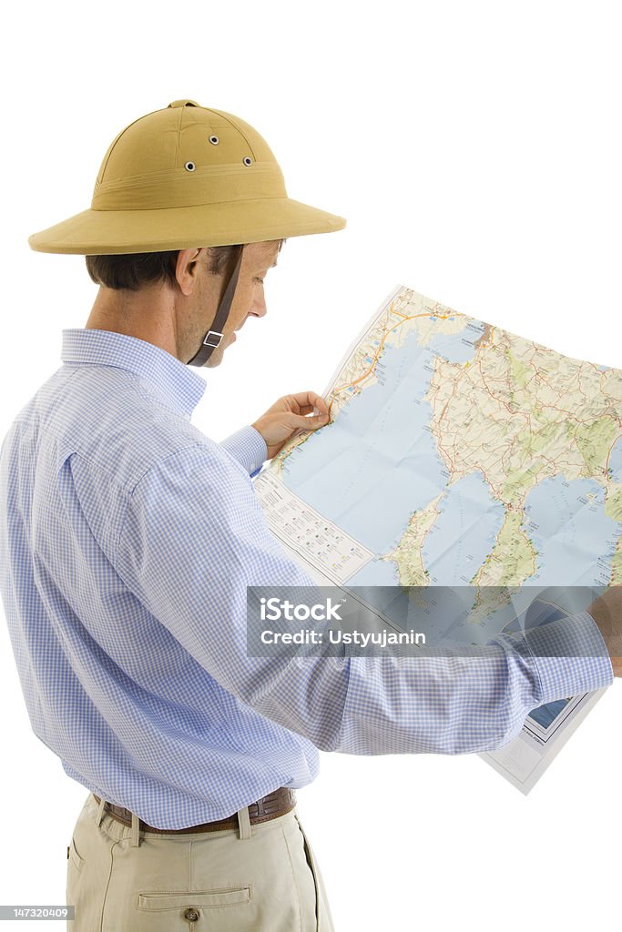 Os turistas com um mapa - Foto de stock de Adulto royalty-free