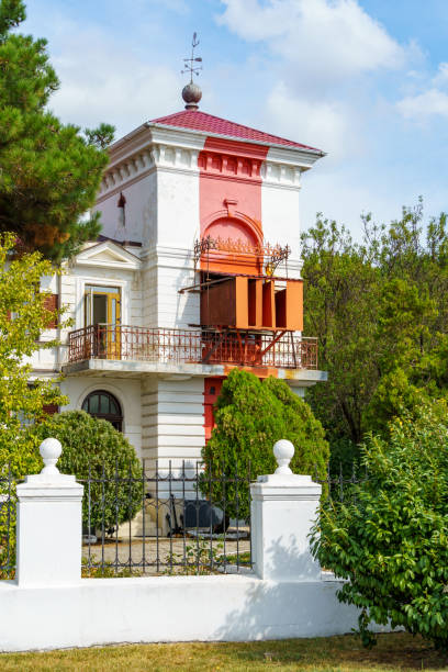 istock The oldest operating Gate lighthouse on Black Sea coast. Gelendzhik lighthouse was founded on August 19, 1897 on embankment. Monument of architecture in Gelendzhik, Krasnodar Krai, Russia. 1473204579