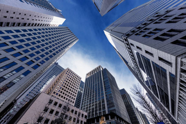 istock Buildings in Tokyo with beautiful sunlight 1473208054