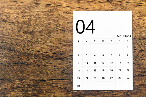 Pin on calendar on  30th of the month, business concept
