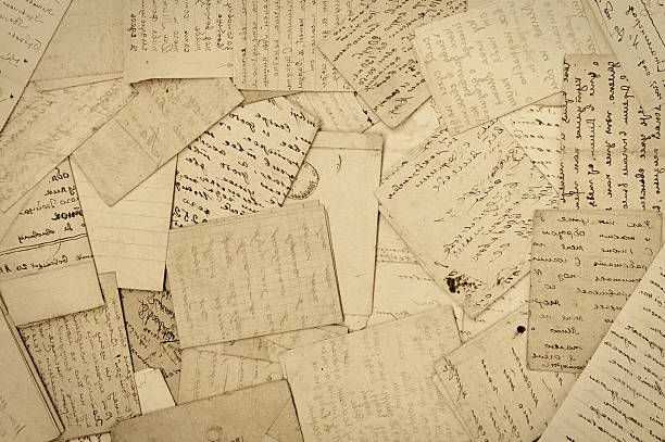 istock A messed up stack of old stained linen paper 147321032