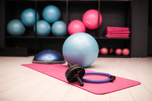 Yoga And Pilates Equipment In The Gym