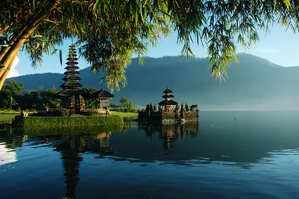 Temple on the Lake stock photo