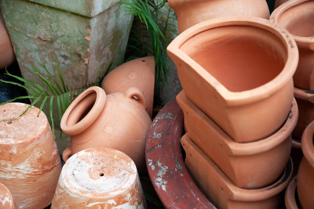 istock Many assorted ceramic plant pots at the market 1473217727