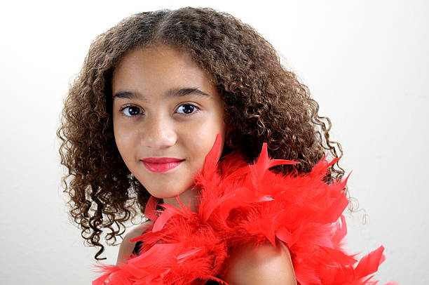 istock Young girl with red feathers 147321787