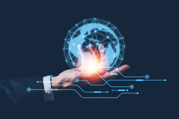 istock business and technology concept, businessman holding virtual global network technology, data center, online tech 1473223148