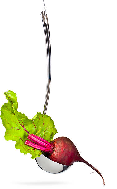 Beet in the ladle stock photo