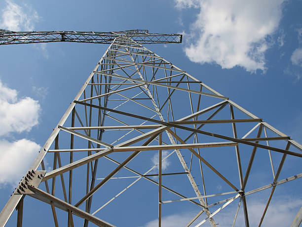 istock Electrical tower without wires against the blue sky 147322670