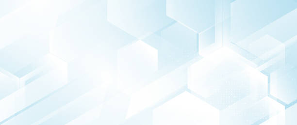 istock Abstract blue and white hexagon with diagonal and digital, futuristic, technology concept background. Vector illustration 1473227511