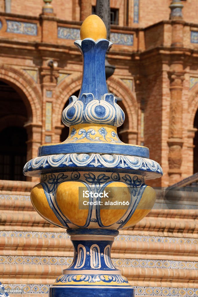 Detalhe da Plaza de Espana, em Sevilha, Espanha - Foto de stock de Andaluzia royalty-free