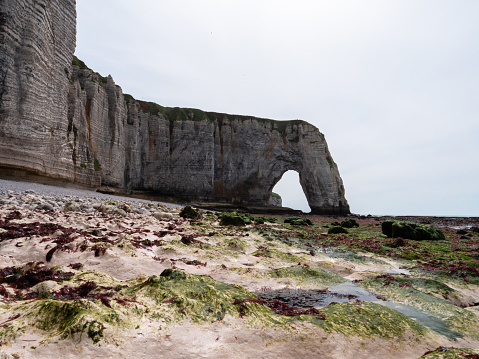Seaside of Etretat and the arches of Etretat in Summer