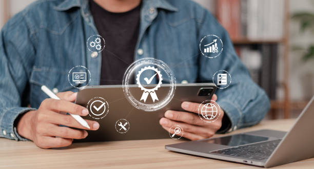 istock Quality Assurance Control Standards, Guarantee, ISO. Quality Assurance and Certification Business concept. 1473231332