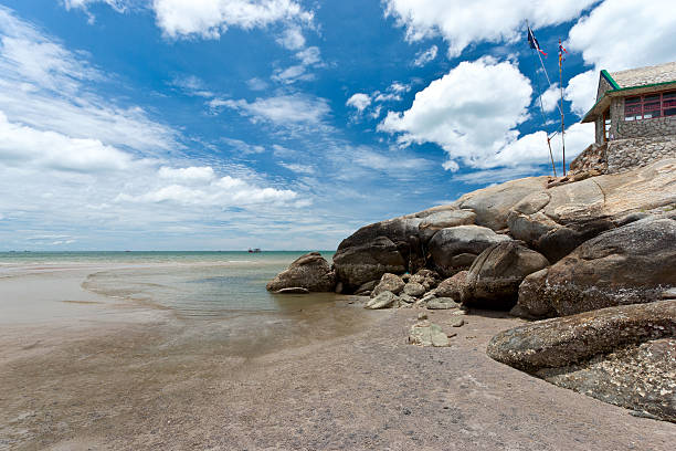 beautiful beach and sky stock photo