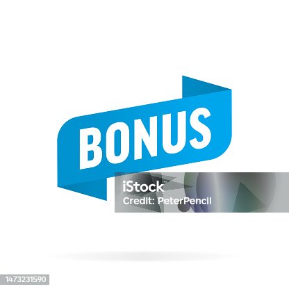 istock Bonus - Ribbon, Banner, Label Template. Vector Stock Illustration with Text 1473231590