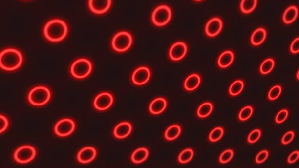 red circles futuristische elektronische neonstrahlenenergie abstrakt, abstrakte technologie hintergrund looping animation, cyber disco strahlen dynamischer effekt, galaxie beleuchtetes leuchten - looping animation stock-fotos und bilder