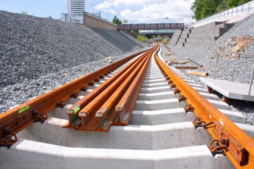 Metro railway construction site in Vuosaari, Finland