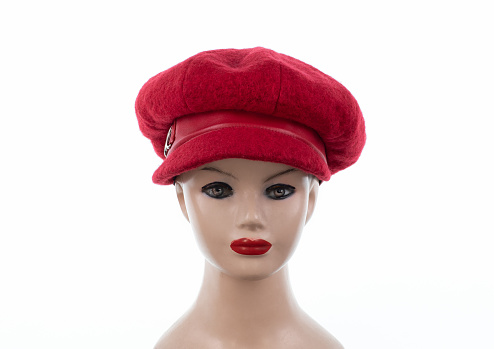 mannequin with red wool cap