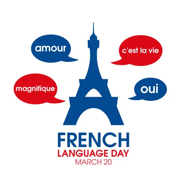 Vector illustration of French Language Day vector illustration