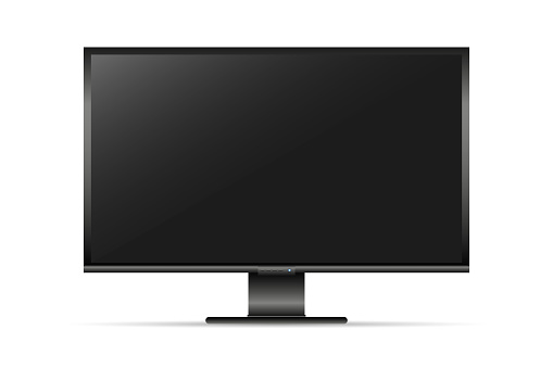 Black Invisible Screen For Computer Black Screen On A Withe Background Stock Illustration - Download Image ...