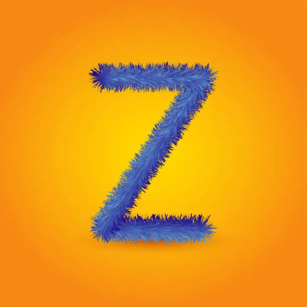 Vector illustration of The letter Z in fur.